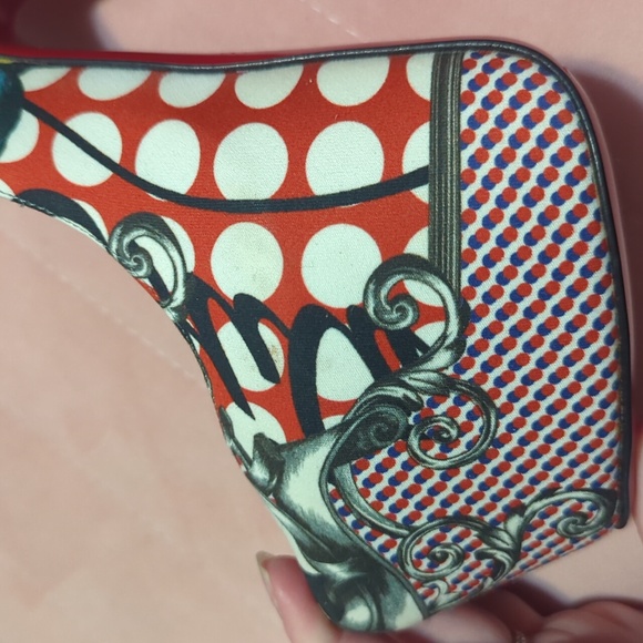 Fabric Loubi Print Daffodile 160 Pumps 34.5 Multicolor - Picture 4 of 5